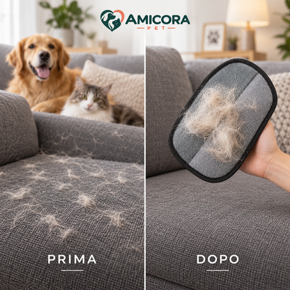 AMICORA PET | Guanto Levapeli 2-in-1 per Manto e Tessuti
